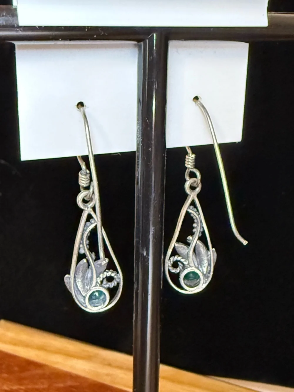 baked beads silver teardrop